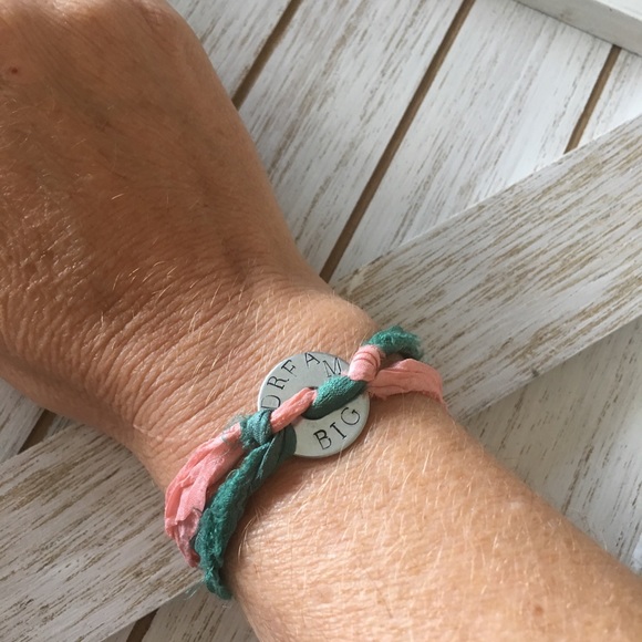 Hand Stamped Motivational Gemstone Bracelet - Picture 3 of 3